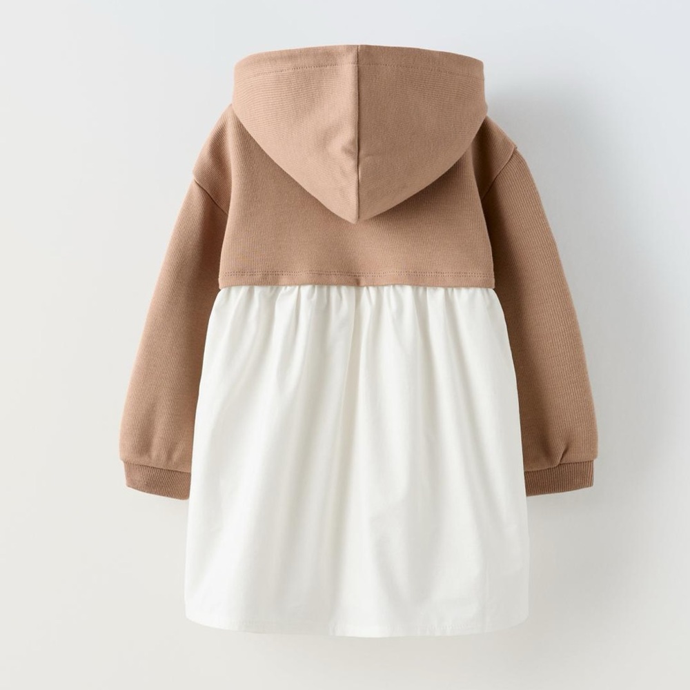 ZARA COMBINATION HOODED DRESS - Picture 2 of 8
